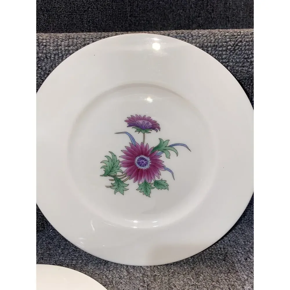 Lenox Butterfly Meadow Set of 5 Party Snack Plates Set 8” Flora Flower Lot White